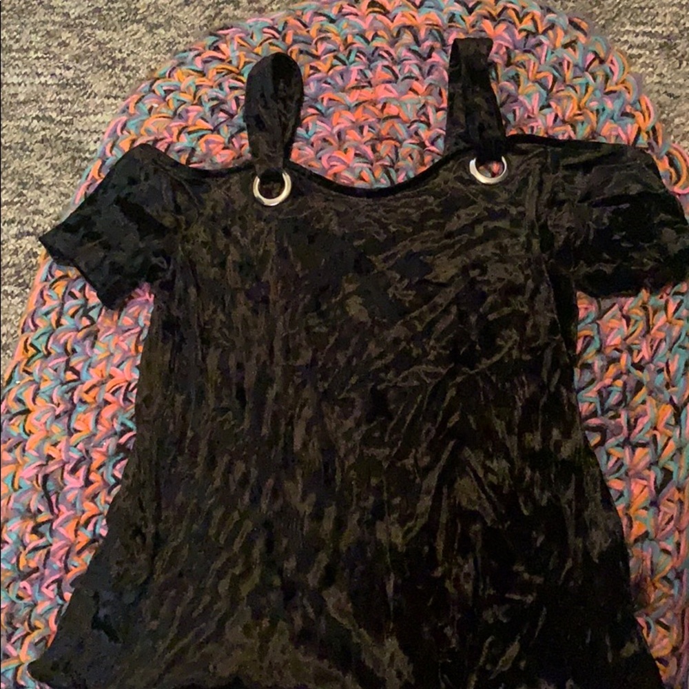 Off shoulder velvet top
